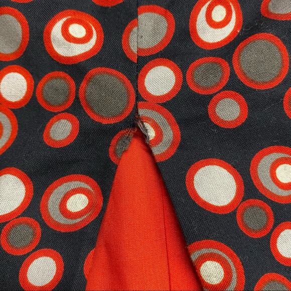 Marc Jacobs Pencil Skirt Black Red Gray Circle Pockets Back Slit Button Zip Sz 6 - Picture 6 of 6